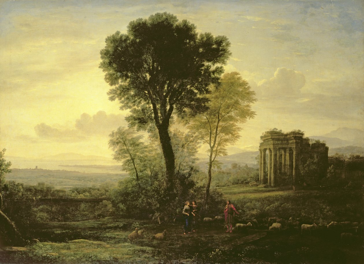 Reggel (Táj Jákobbal, Ráhellel és Leával a kút mellett), 1666 alkotó: Claude Lorrain
