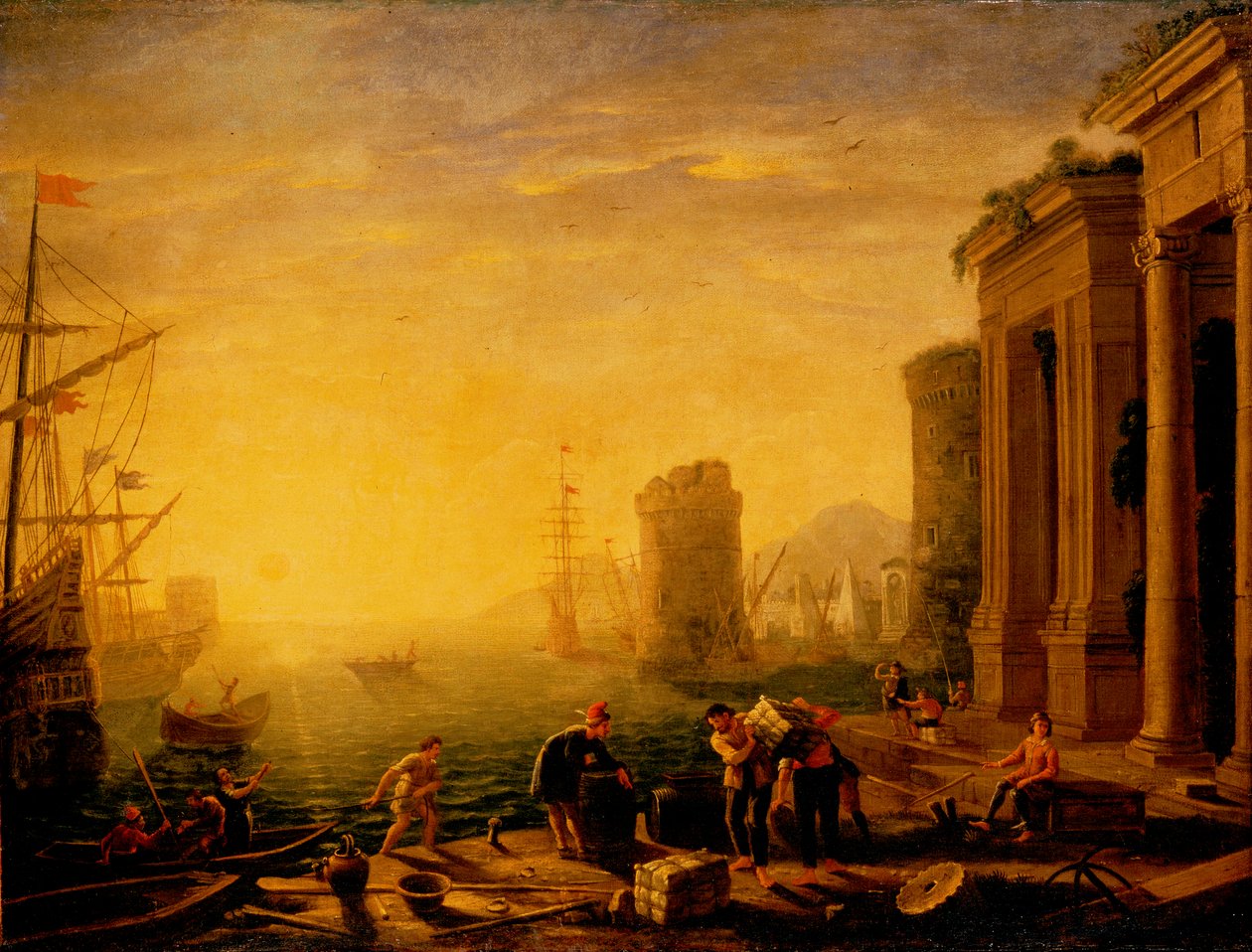 Reggel a kikötőben alkotó: Claude Lorrain