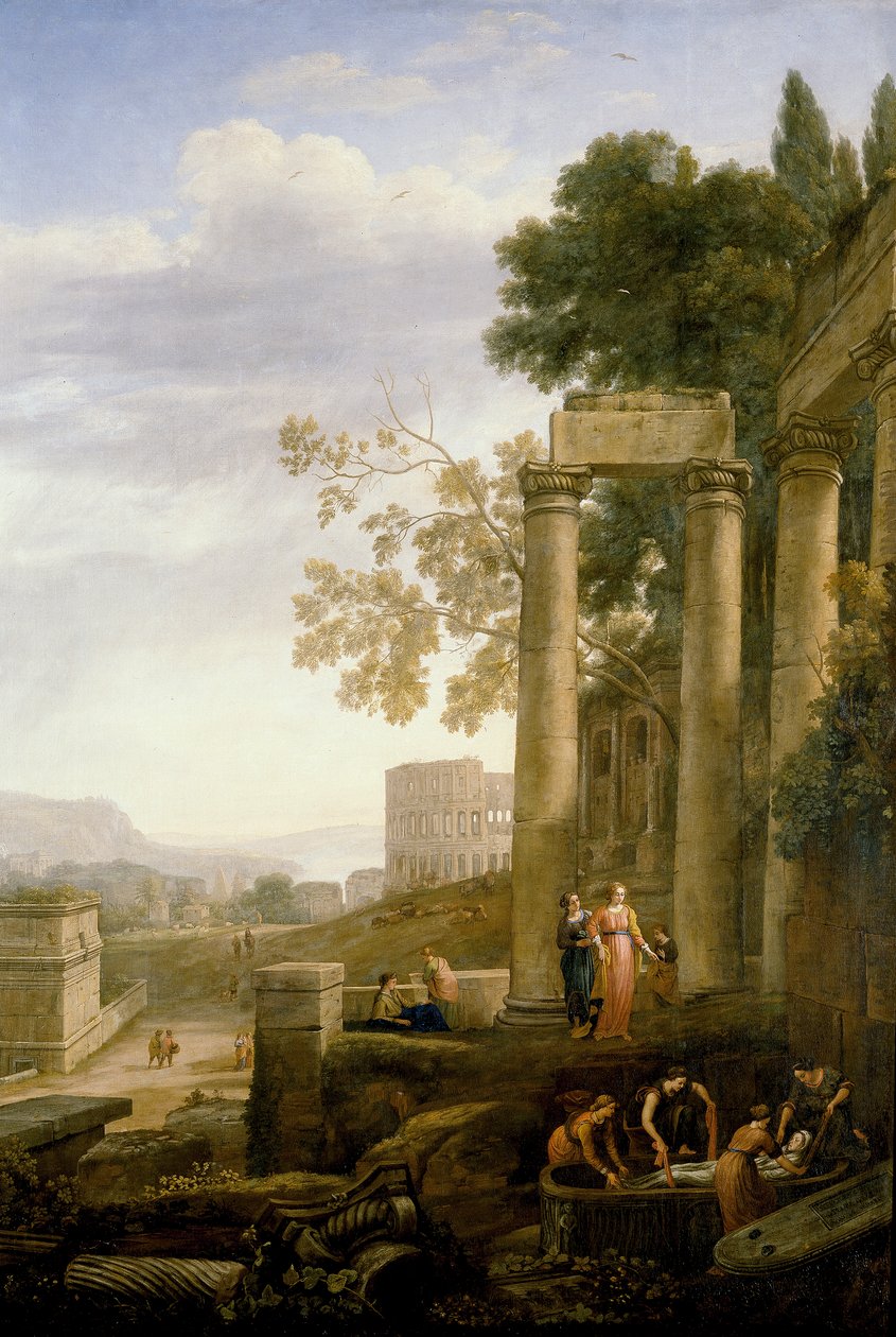Táj Santa Serapia temetésével alkotó: Claude Lorrain