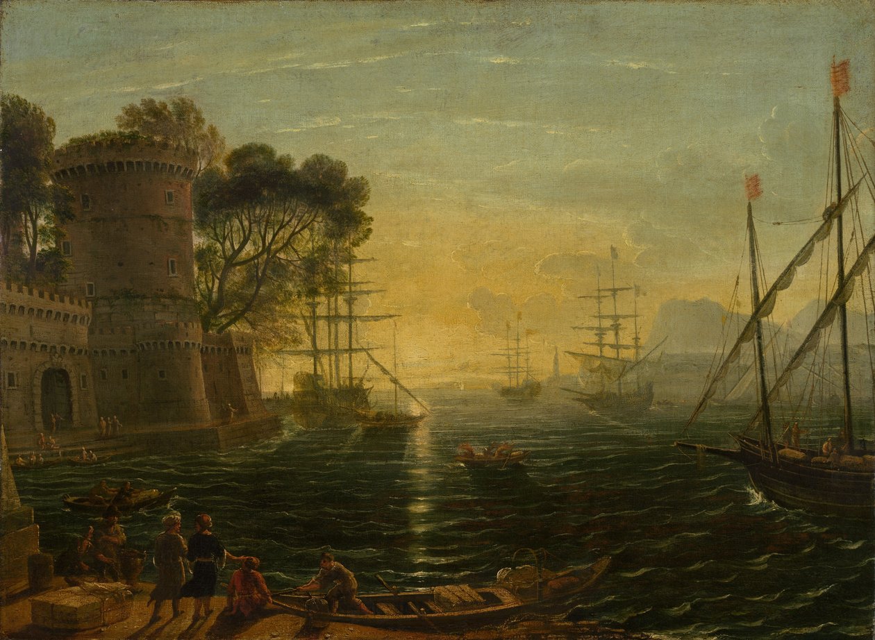 Kikötő napnyugtakor alkotó: Claude Lorrain