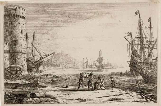Tengeri kikötő nagy toronnyal alkotó: Claude Lorrain