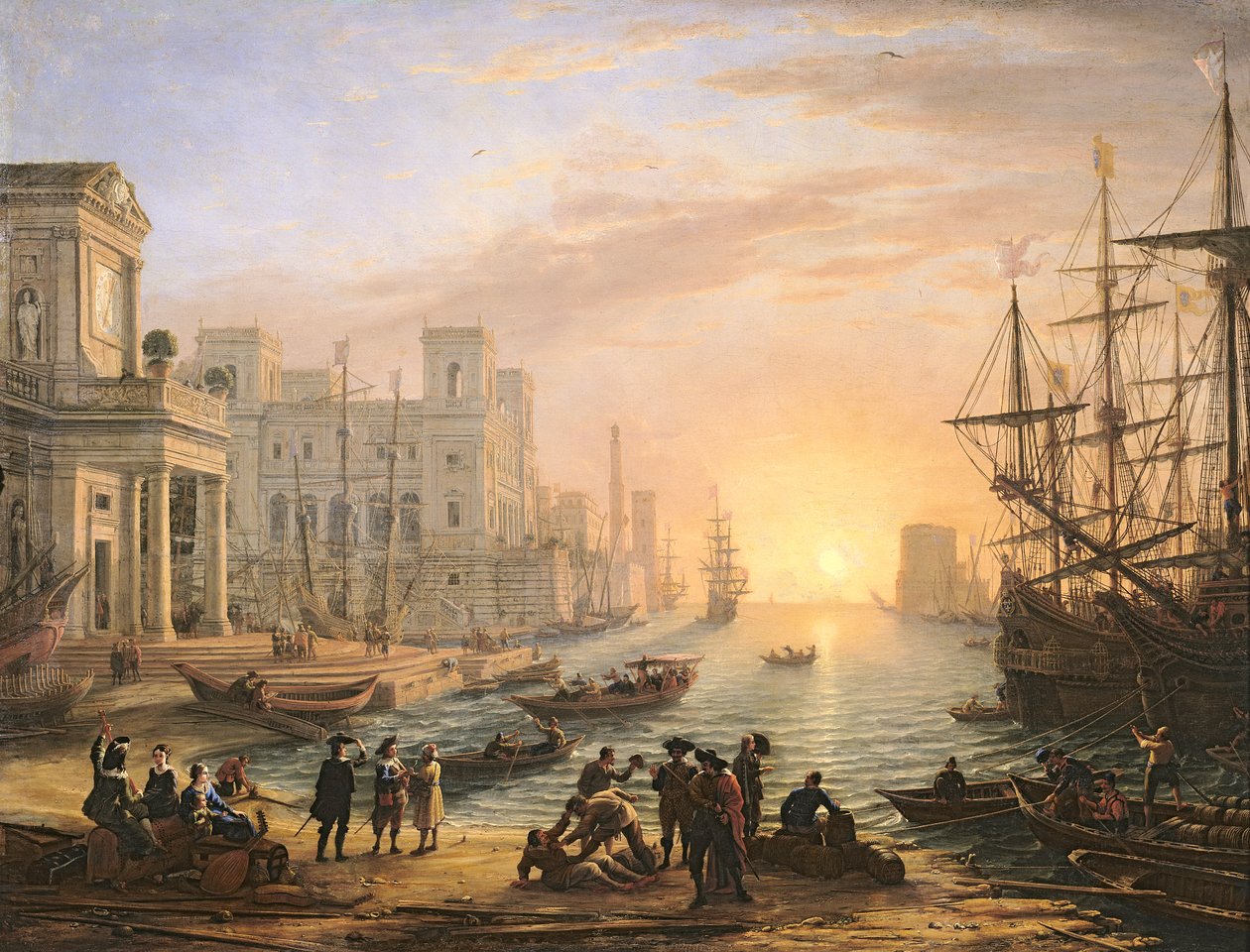 Tengeri kikötő naplementekor alkotó: Claude Lorrain