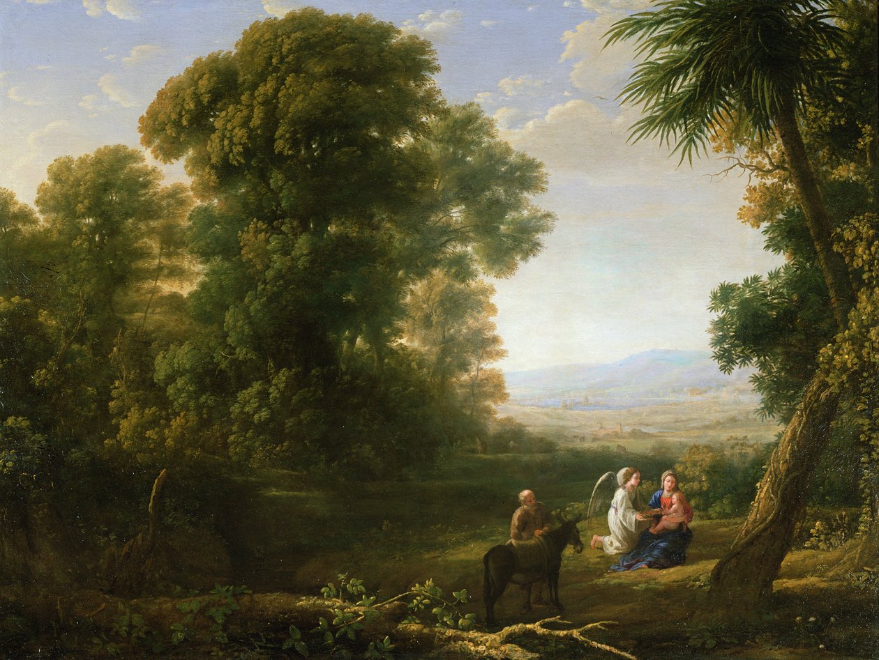 A többi az egyiptomi menekülésben, 1635-6 alkotó: Claude Lorrain