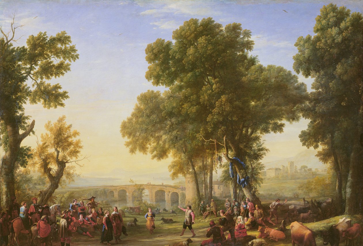 Falufesztivál, 1639 (részlet) alkotó: Claude Lorrain