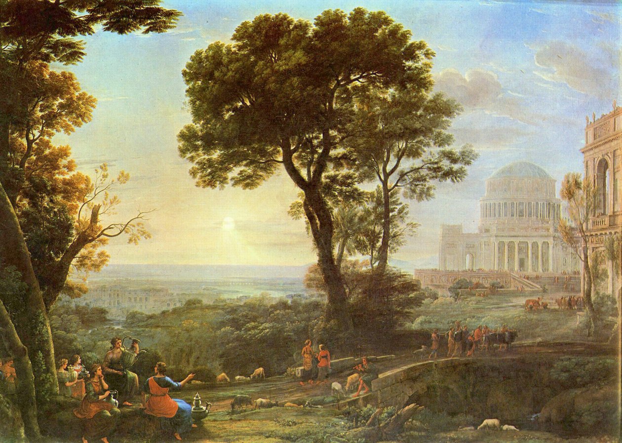 Delphi Vedute az áldozatok menetével alkotó: Claude Lorrain