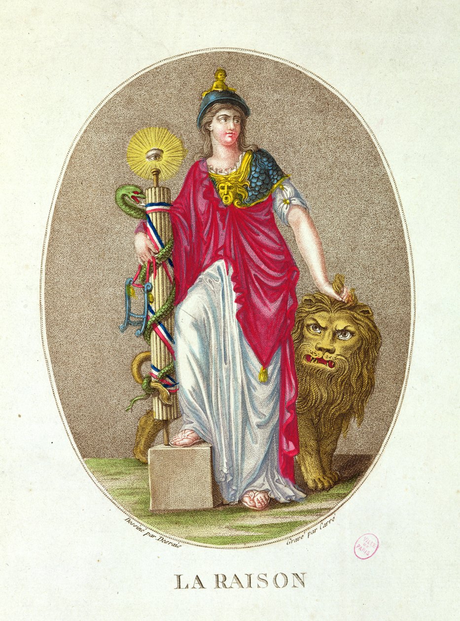 Reason, Carre metszete, 1793 alkotó: Claude Louis Desrais