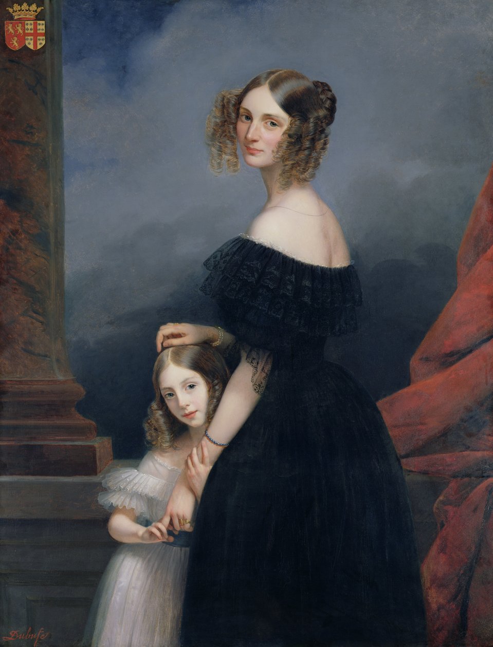 Anne-Louise Alix de Montmorency portréja lányával, 1840 körül alkotó: Claude Marie Dubufe