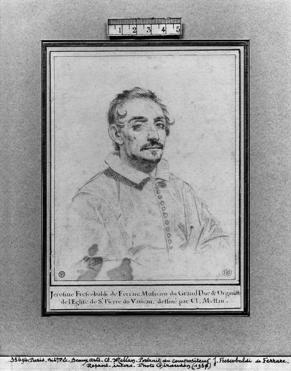 Girolamo Frescobaldi (Pierre noire papíron) alkotó: Claude Mellan