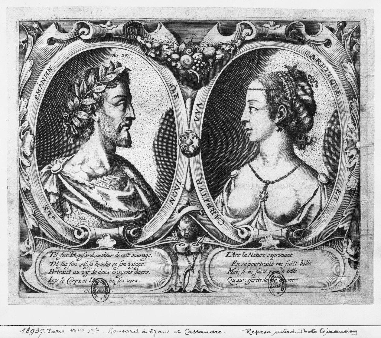 Pierre de Ronsard, 27 éves és Cassandre Salviati alkotó: Claude Mellan