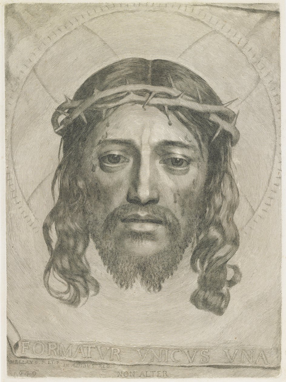 A Szent Veronikai Sudarium, 1649 alkotó: Claude Mellan