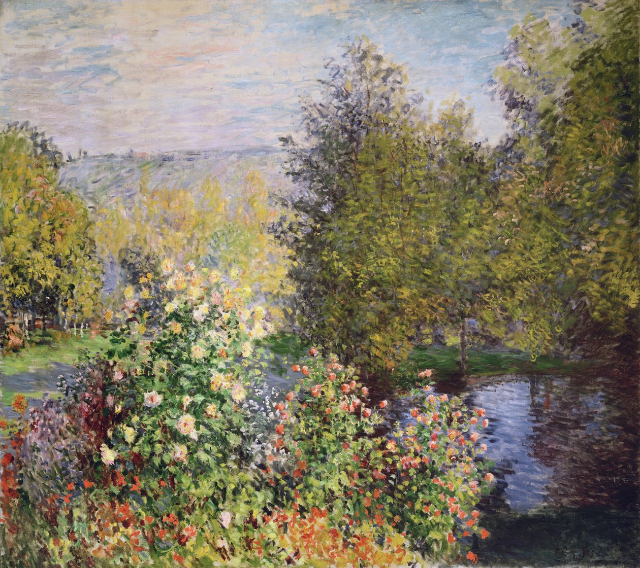 A kert sarka Montgeronban, 1876-7 alkotó: Claude Monet