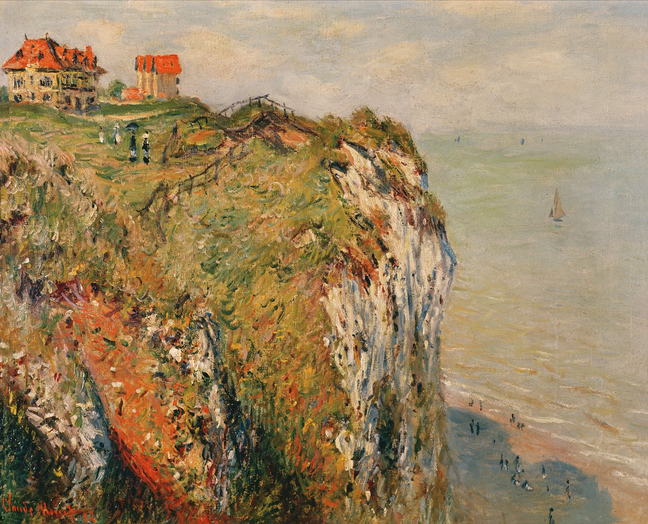 Cliff Dieppe-ben, 1882 alkotó: Claude Monet