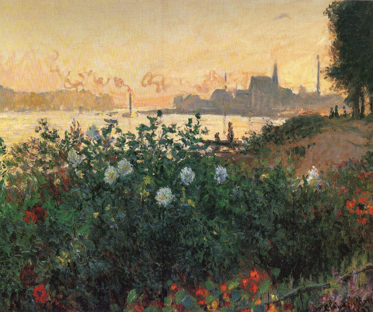 Virágos folyópart, Argenteuil alkotó: Claude Monet