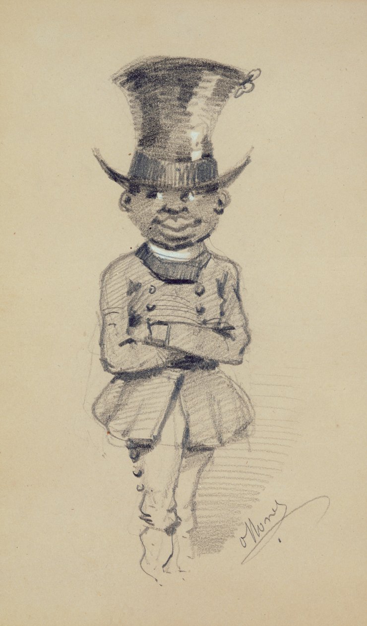 Vőlegény cilinderben, 1857 (fekete és fehér kréta papíron) alkotó: Claude Monet