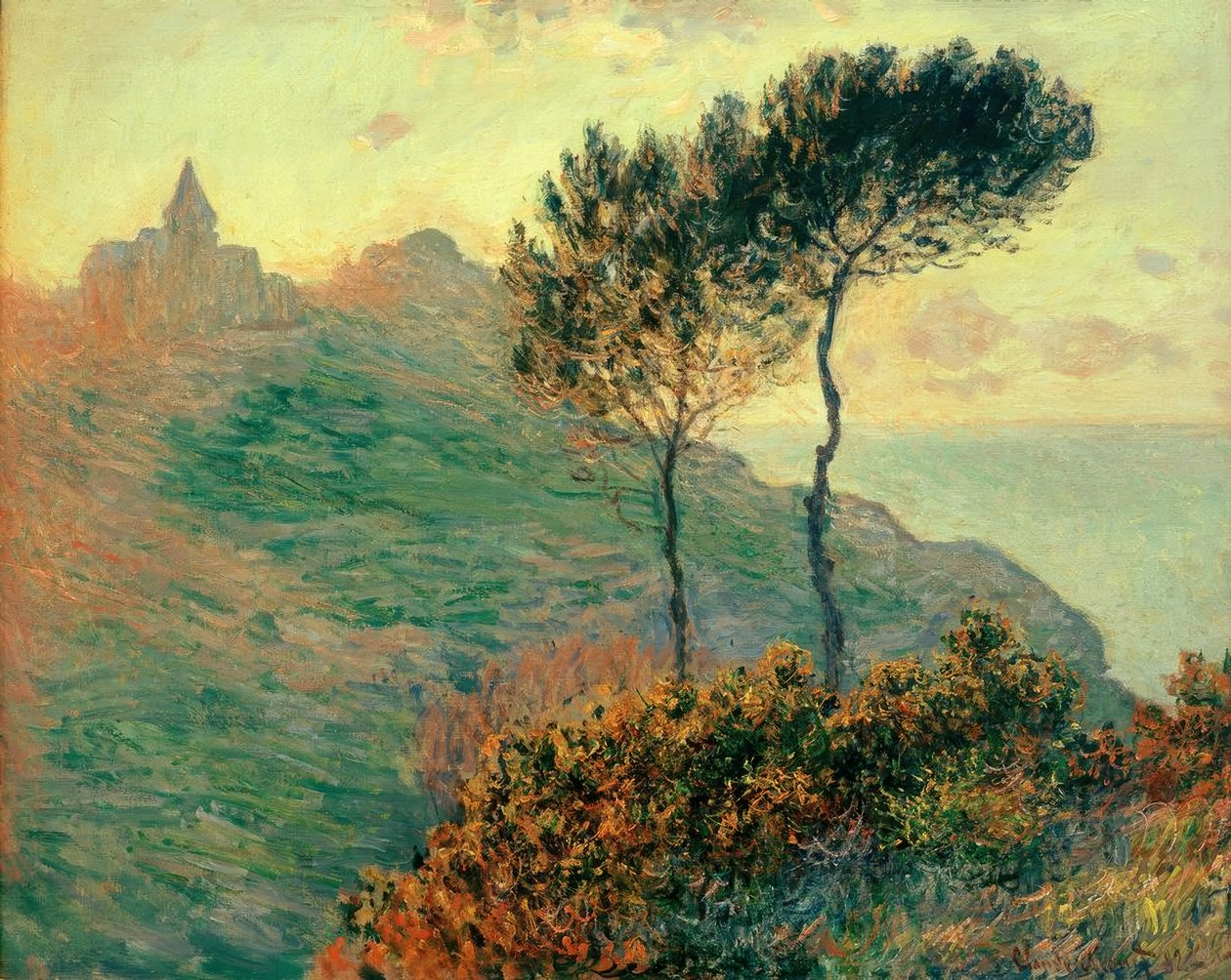 Varengeville-i templom a fény ellen (Die Kirche von Varen alkotó: Claude Monet