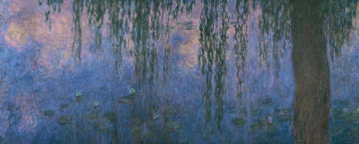 A tavirózsa tavacska fűzfákkal, Le Matin aus fűzekkel alkotó: Claude Monet
