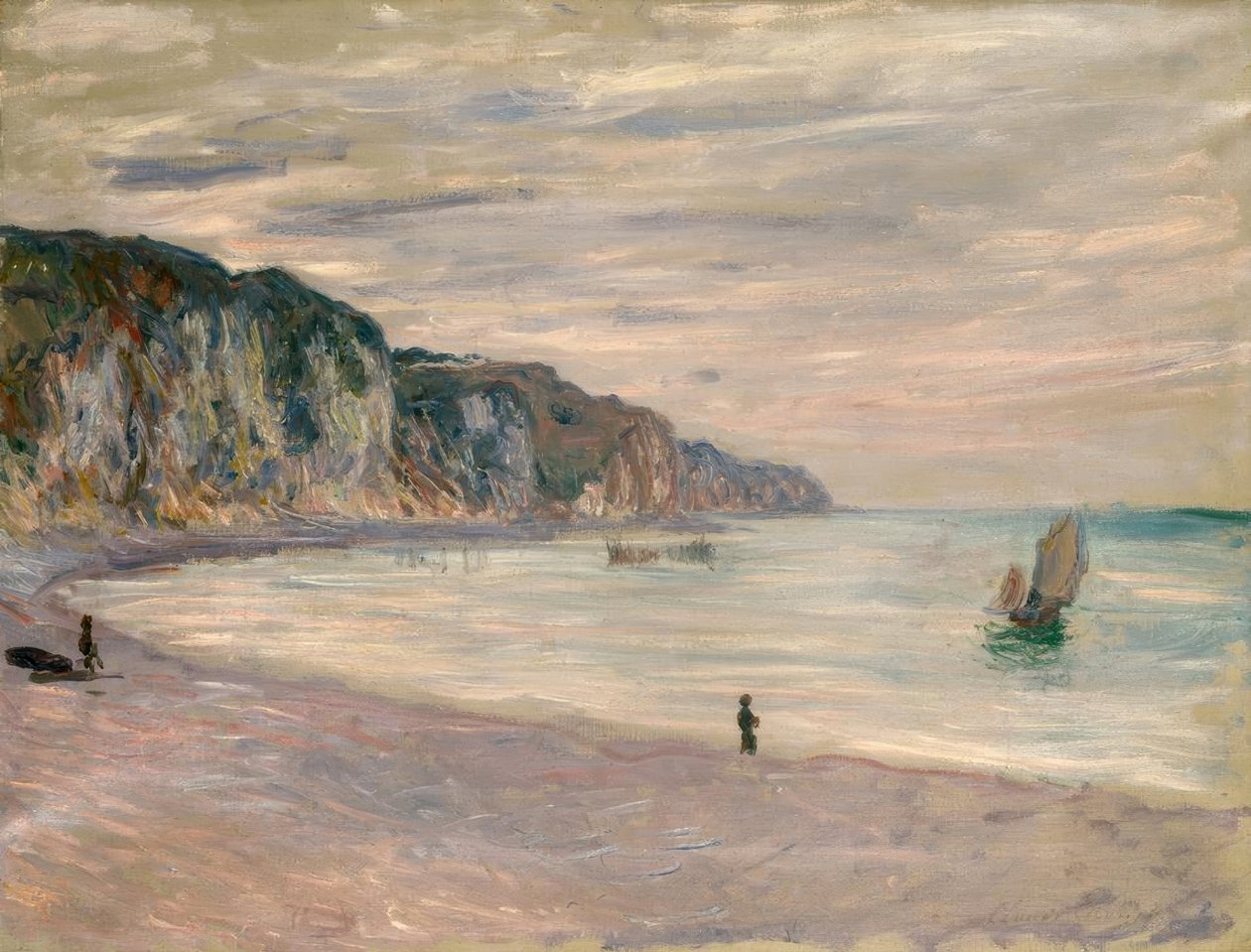 A sziklák Pourville-ben alkotó: Claude Monet