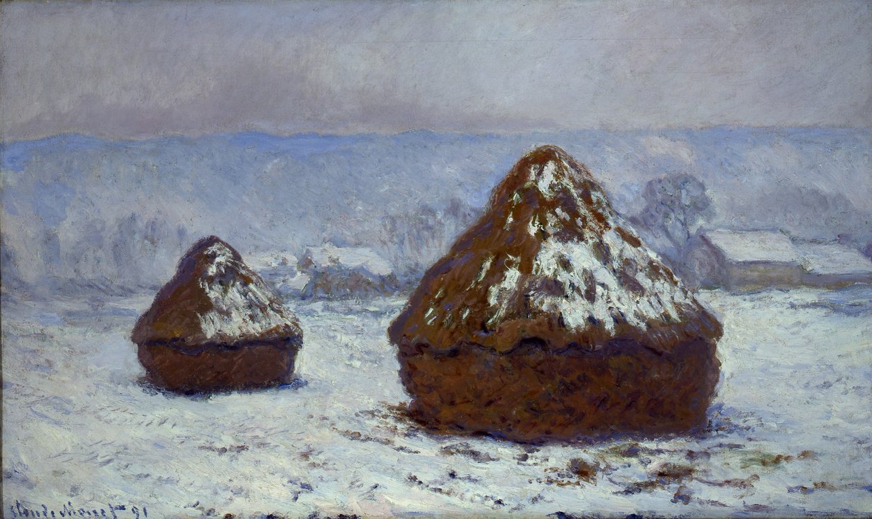 Köszörűkövek, hóhatás, 1891 alkotó: Claude Monet