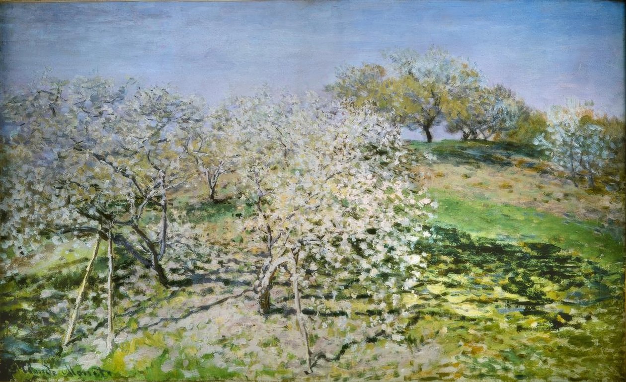 Tavasz. Virágzó almafák alkotó: Claude Monet