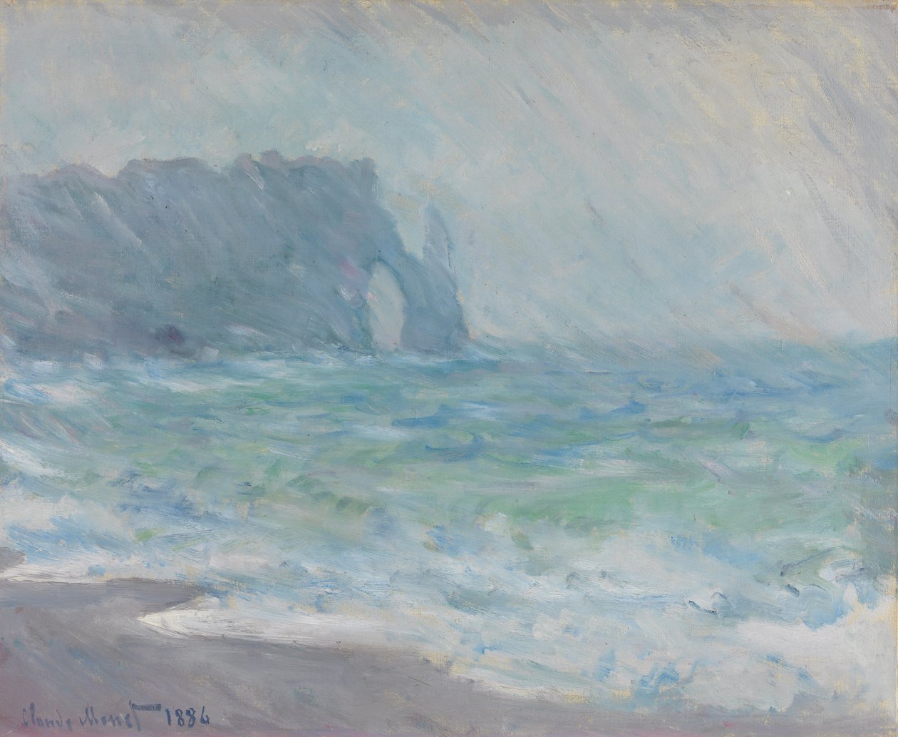 Esős ​​idő, Etretat alkotó: Claude Monet
