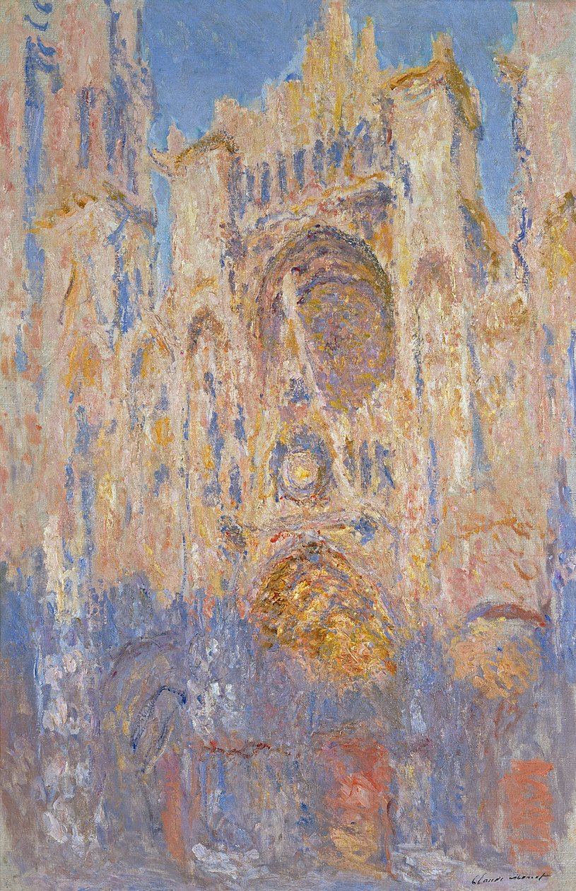 Rouen-i katedrális, a napfény hatásai, naplemente alkotó: Claude Monet