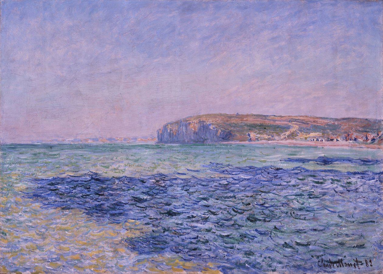 Árnyak a tengeren. A sziklák Pourville -ben alkotó: Claude Monet