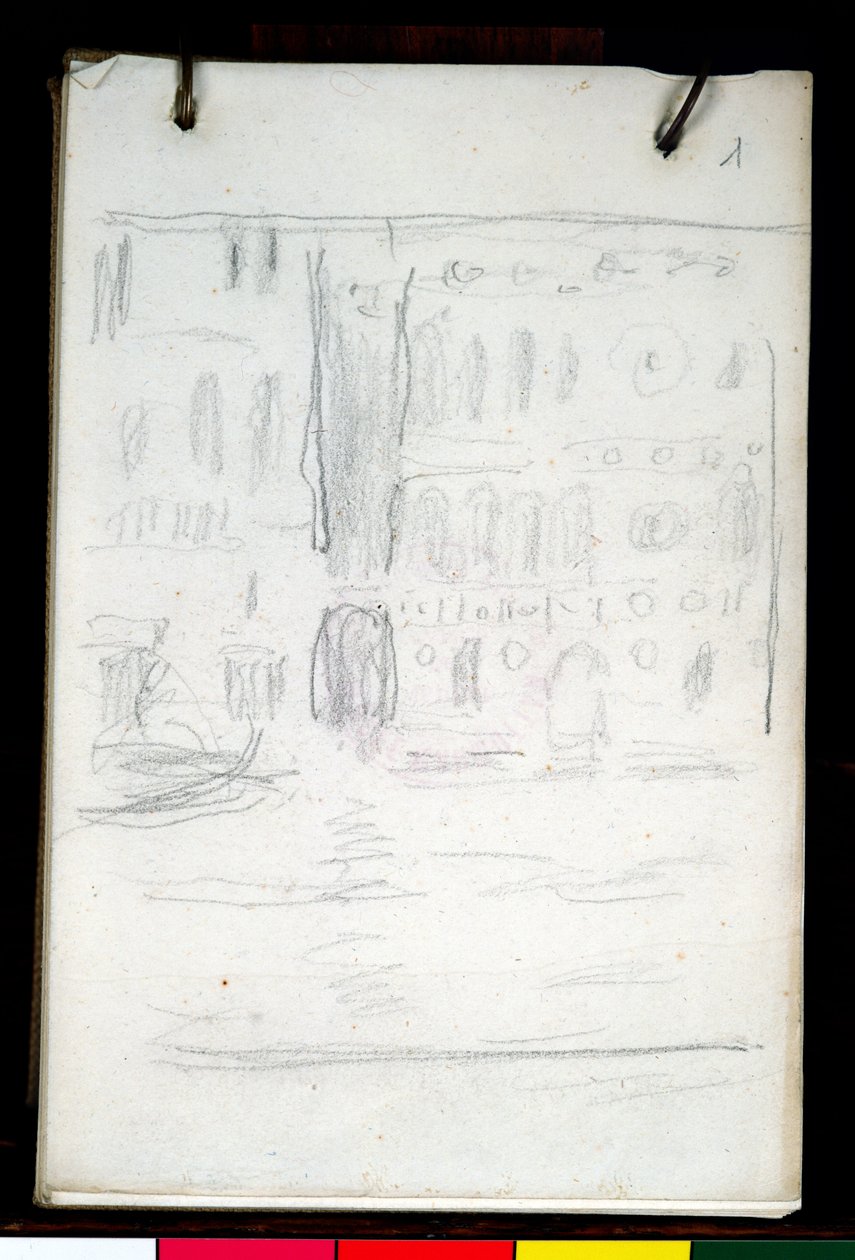 Vázlat a Palazzo Darioról alkotó: Claude Monet