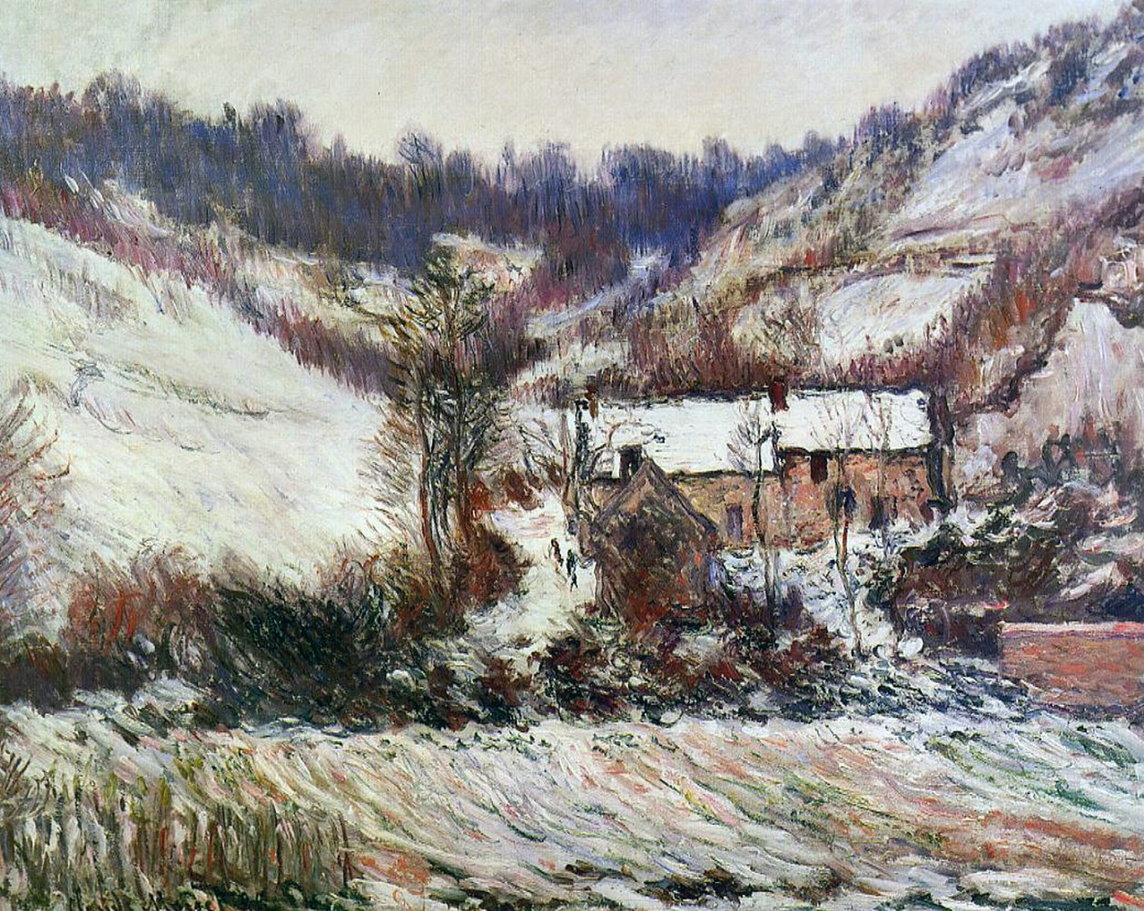 Hó Falaise közelében, Normandia, 1885-86 körül alkotó: Claude Monet