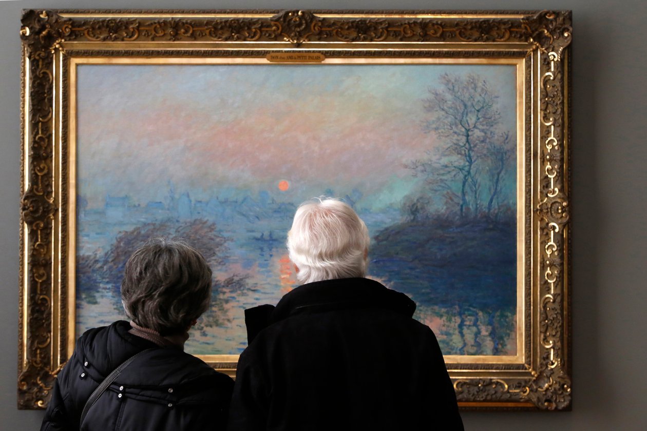Naplemente a Szajna felett, tél, 1880 alkotó: Claude Monet