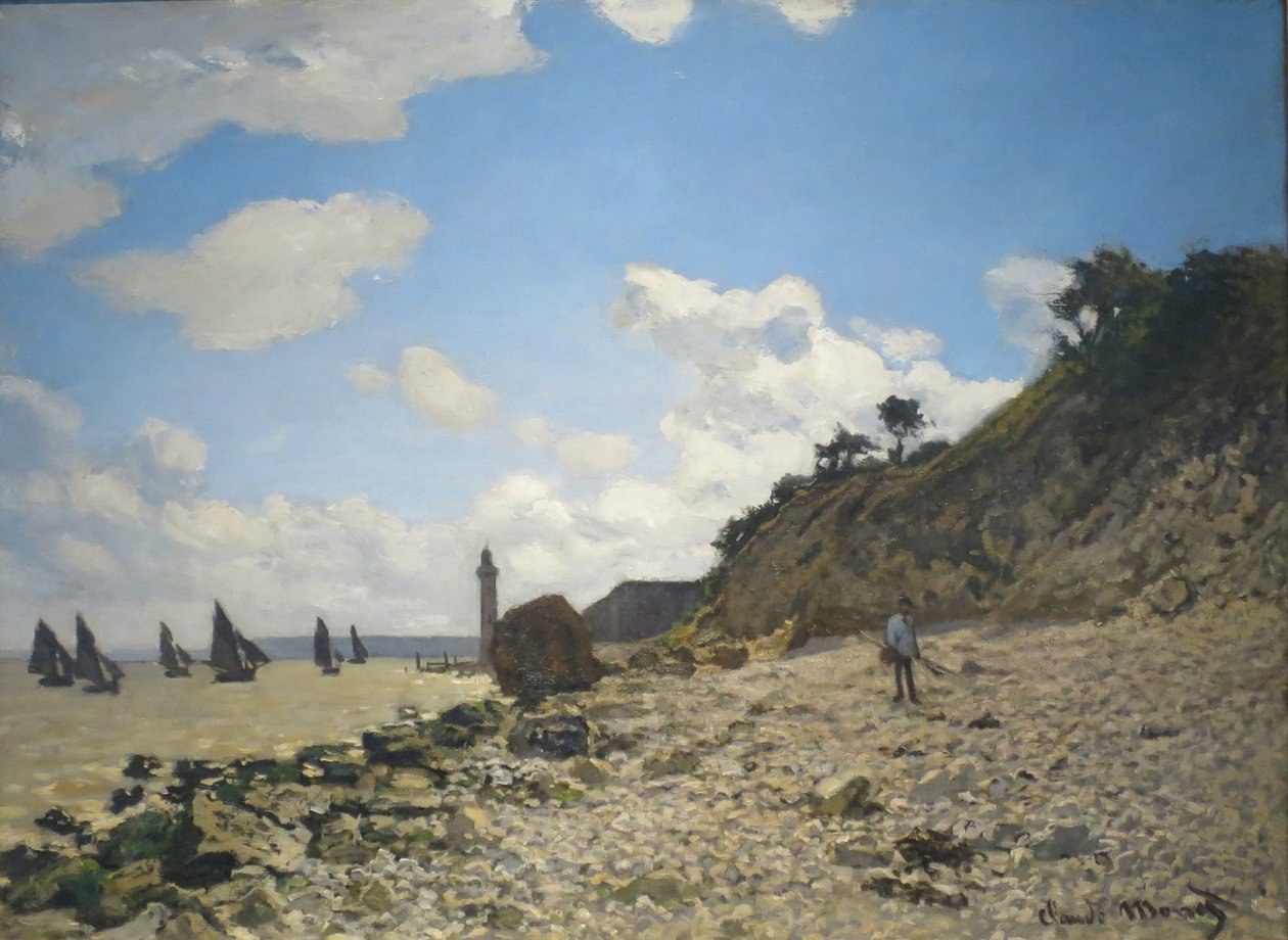 A strand Honfleurban alkotó: Claude Monet