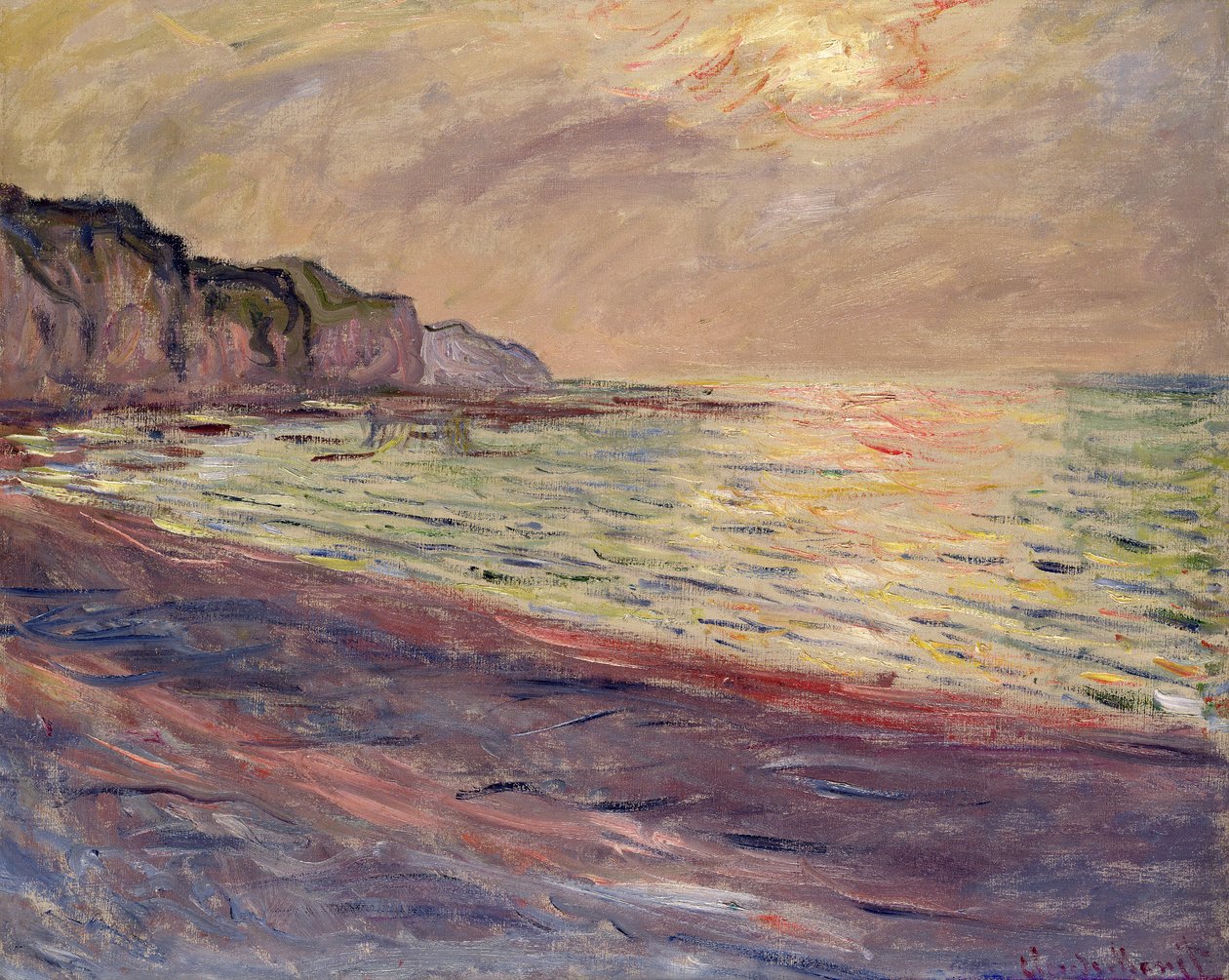 A Pourville-i strand, lenyugvó nap, 1882 alkotó: Claude Monet
