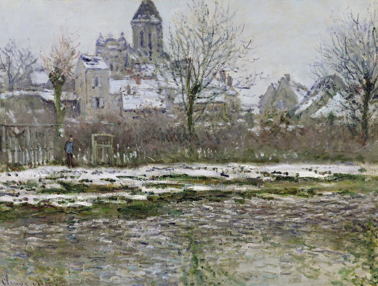 A Vetheuil-i templom hó alatt, 1878-79 alkotó: Claude Monet