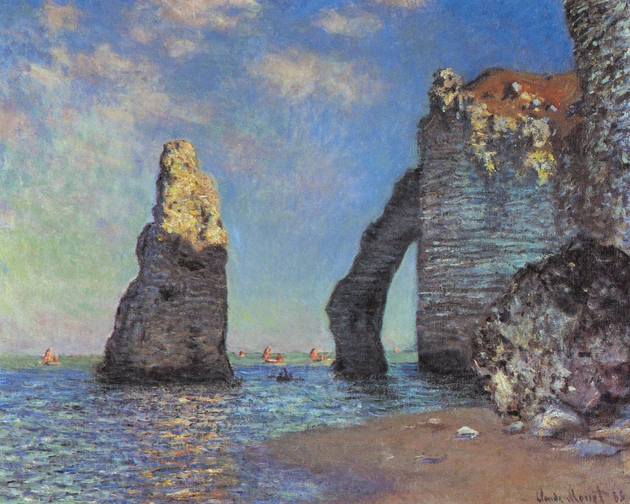 A sziklák az Etretatban alkotó: Claude Monet