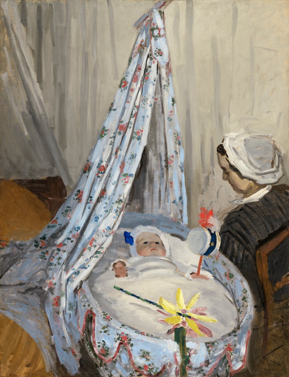 A bölcső, Camille a művész fiával, Jean-nal, 1867 alkotó: Claude Monet