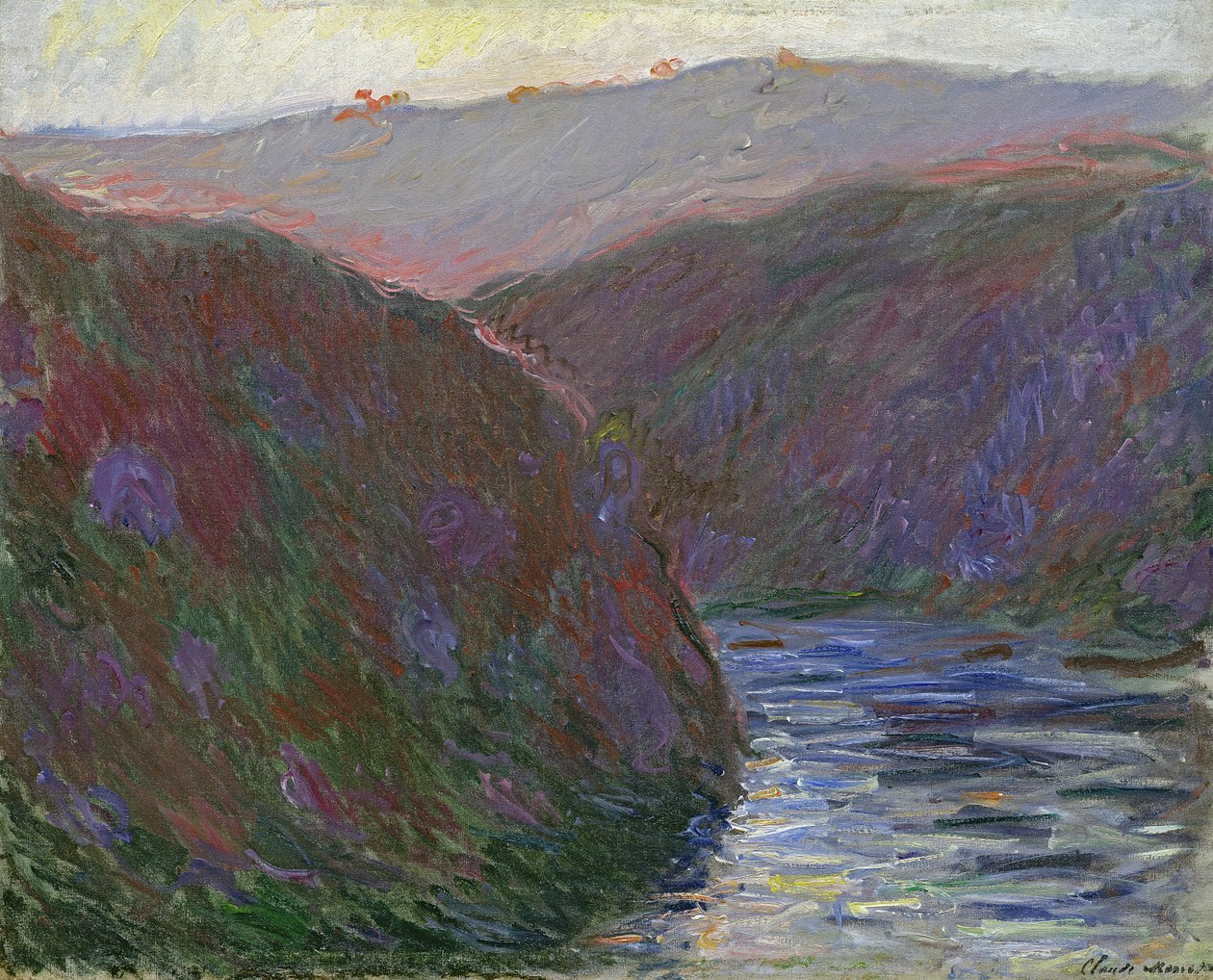 A Creuse völgye, esti hatás, 1889 alkotó: Claude Monet