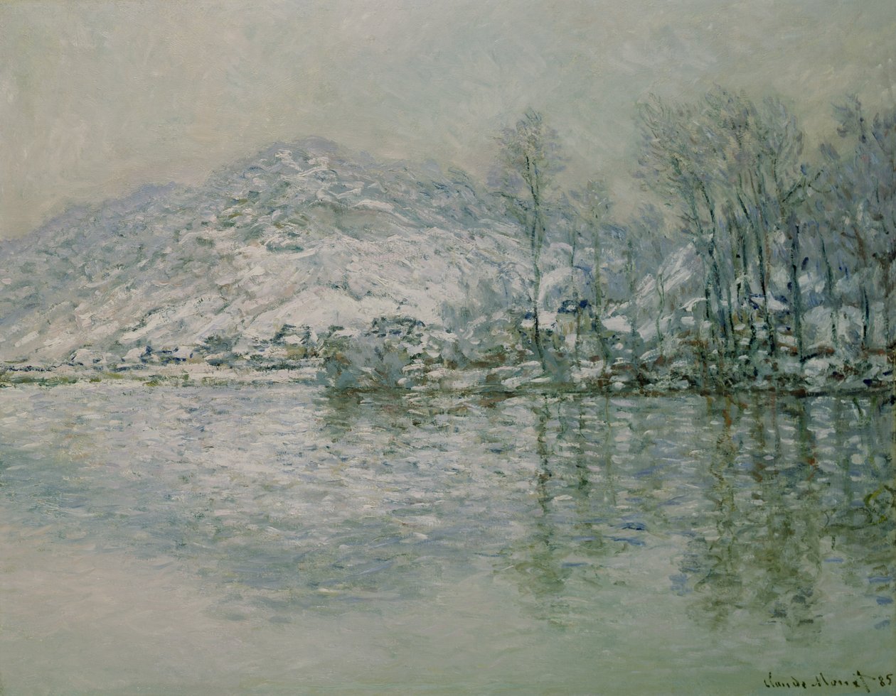 A Szajna Port Villezben télen, 1885 alkotó: Claude Monet