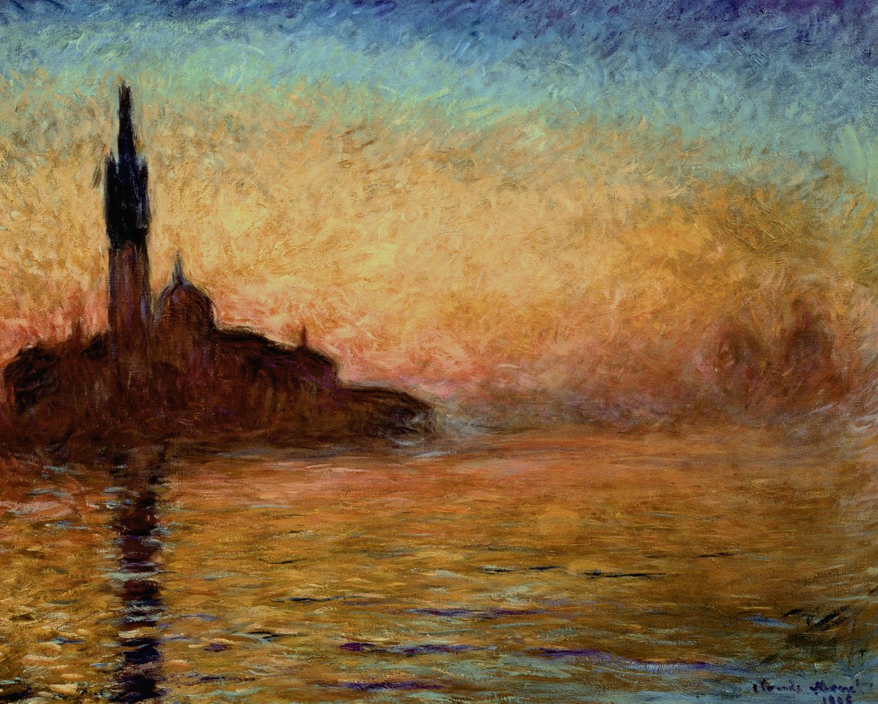 A velencei San Giorgio Maggiore kilátása az Alkonyatban, 1908 alkotó: Claude Monet
