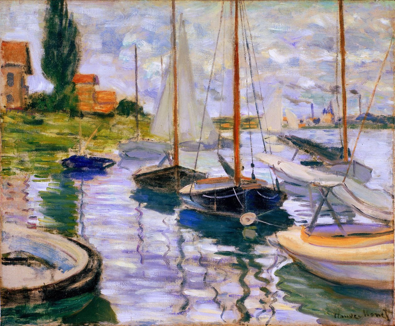 Vitorlások a Szajnán alkotó: Claude Monet