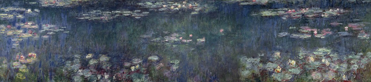 Tavirózsa: Green Reflections, 1914-18 (bal és jobb rész) alkotó: Claude Monet