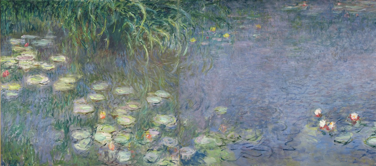 Tavirózsa: Reggel, 1914-18 (bal oldali rész) alkotó: Claude Monet