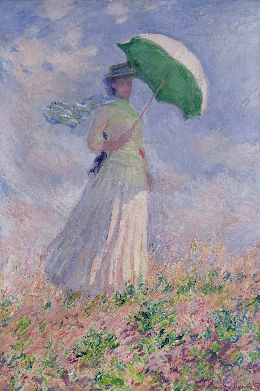 Jobbra fordult napernyős nő, 1886 alkotó: Claude Monet