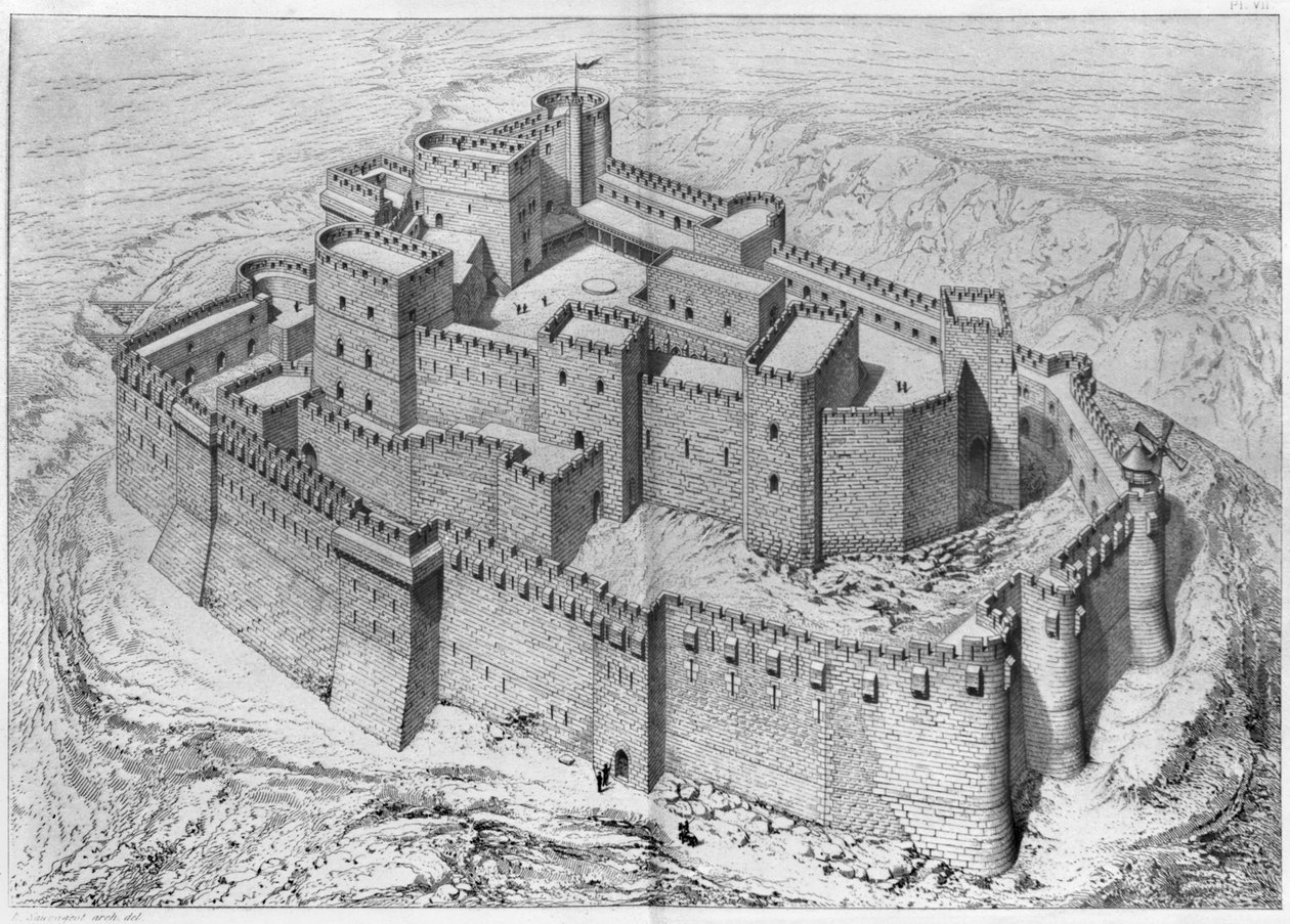 A Krak des Chevaliers, rekonstrukció alkotó: Claude Sauvageot