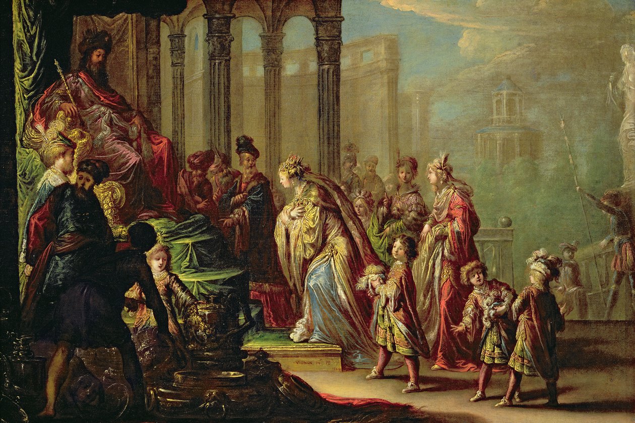 Salamon és Sába királynője, vagy Eszter Ahasvérus előtt, 1624 alkotó: Claude Vignon