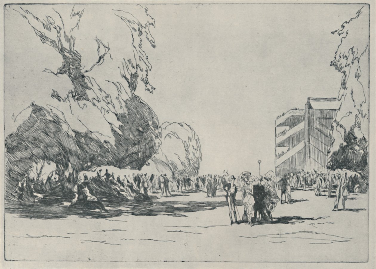 Ascot – The Paddock, 1914, 1920 alkotó: Claude Allin Shepperson