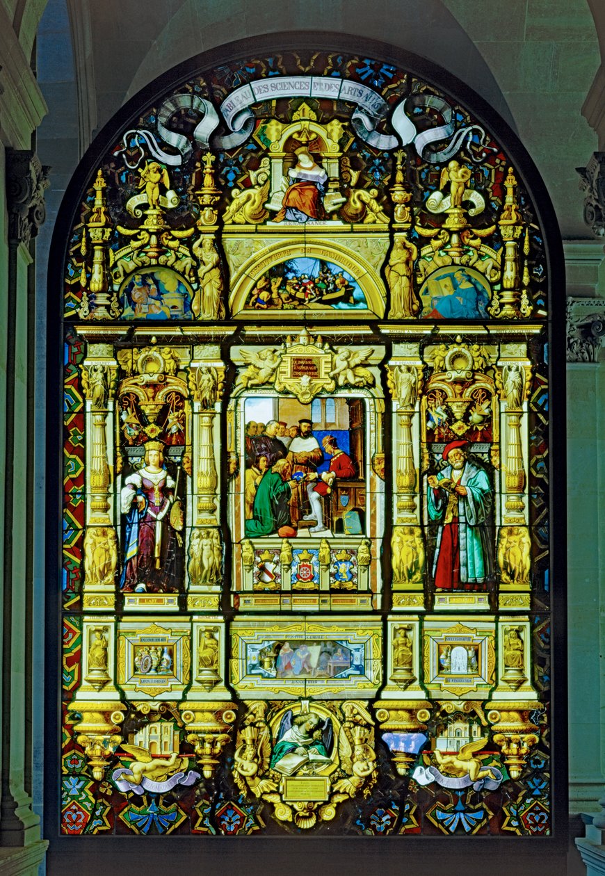 Sevres-i porcelán királyi manufaktúra Üvegfestmény-ablak (ólomüveg) alkotó: Claude Amie Chenavard