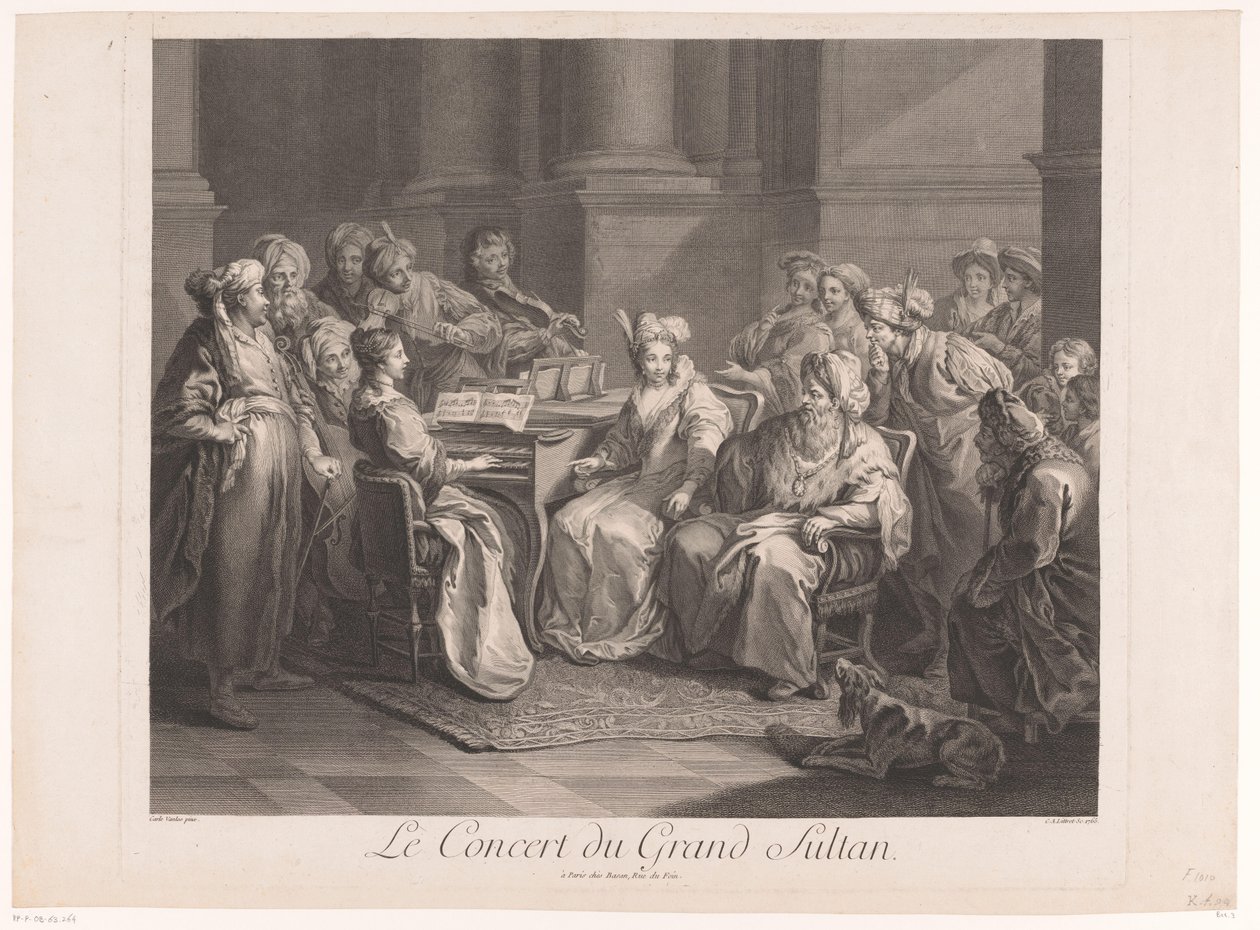 Koncert a szultánnak Le Concert du Grand Sultan (cím a tárgyon) alkotó: Claude Antoine Littret de Montigny