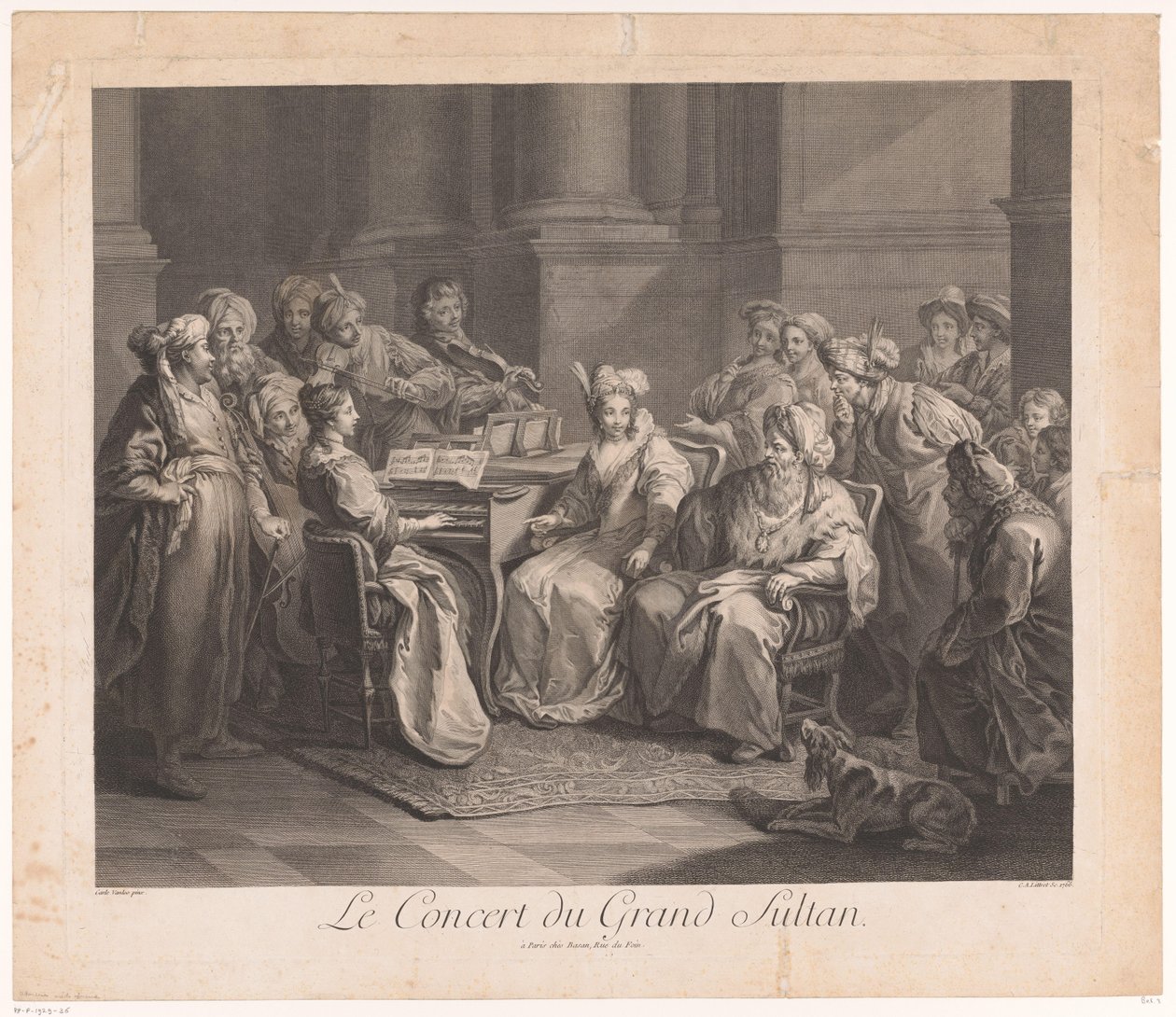 Koncert a szultánnak Le Concert du Grand Sultan (cím a tárgyon) alkotó: Claude Antoine Littret de Montigny