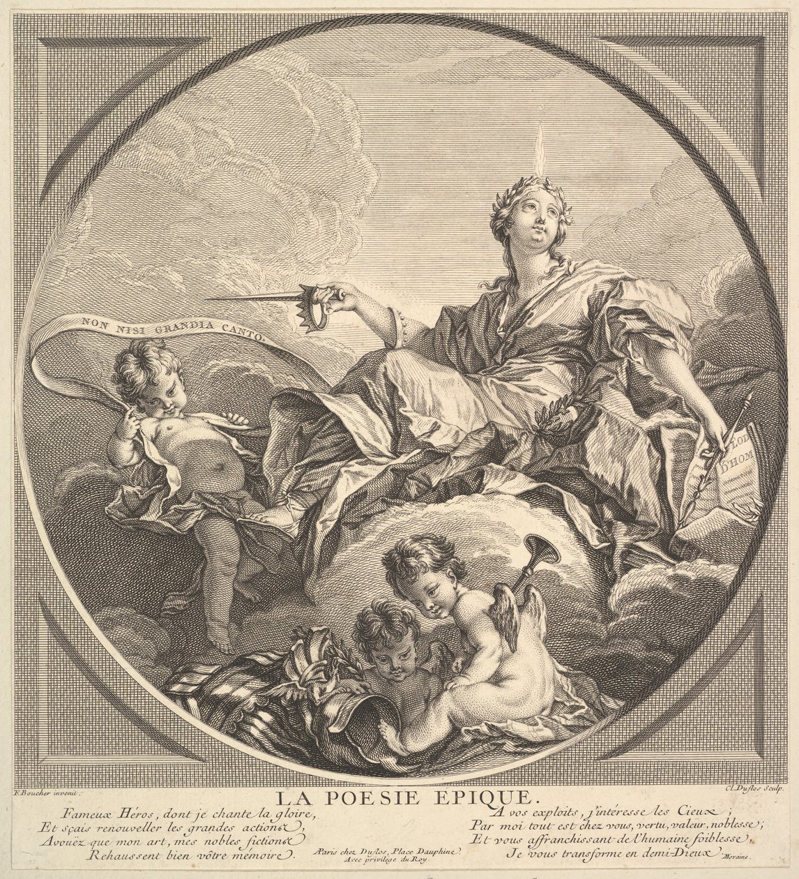 Epikus költészet, kb. 1741. alkotó: Claude Augustin Duflos
