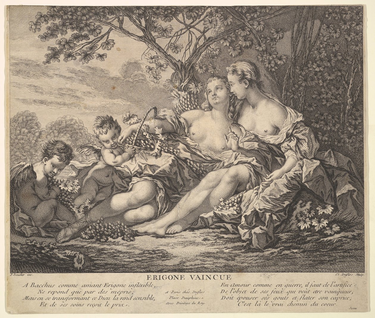 Erigone legyőzte, kb. 1745. alkotó: Claude Augustin Duflos