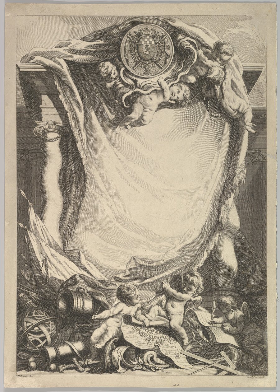 Dedikálótányér kerete, 18. század. alkotó: Claude Augustin Duflos